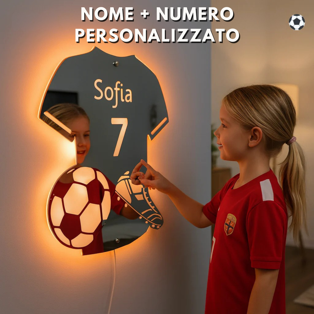 Lampada Specchio Personalizzata LED Calcio