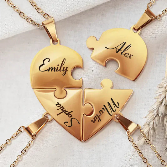 Collana puzzle famiglia personalizzata